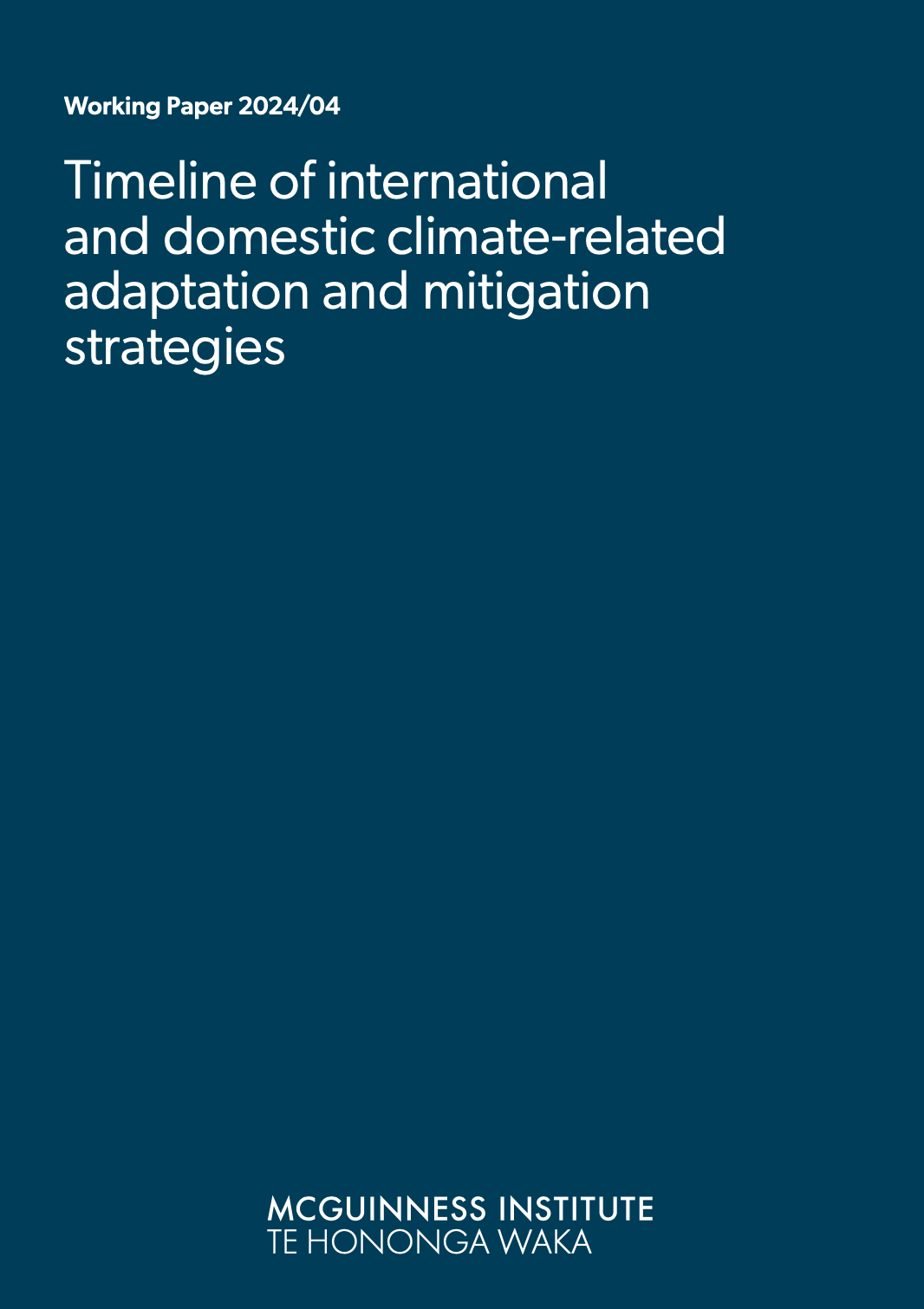 Working Paper 2024/04 – Timeline of international and domestic climate-related adaptation and mitigation strategies